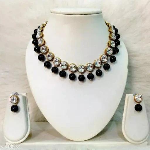 Trendy Alloy & Kundan Beads Necklace Set - Springkart