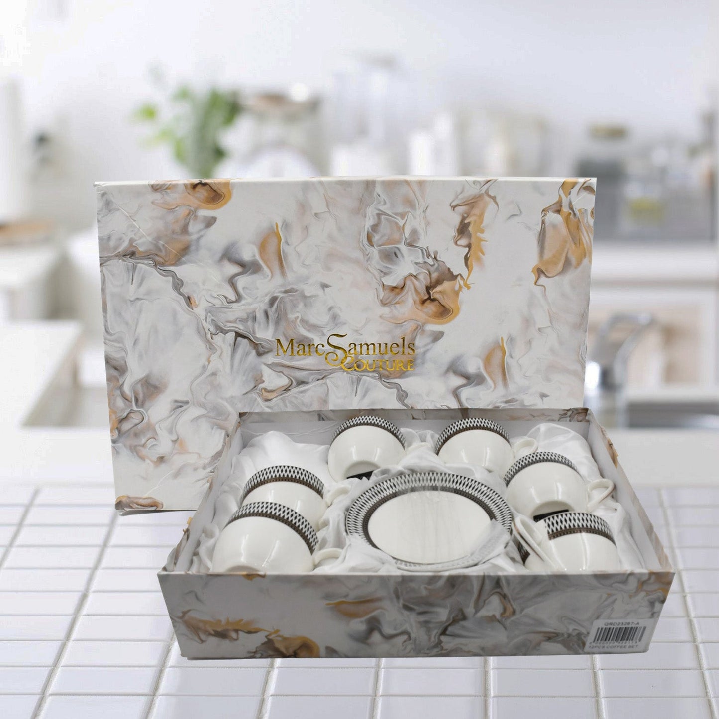 Ceramic Tea / cups and Saucer / Rakabi Set of 12 Pcs - Springkart