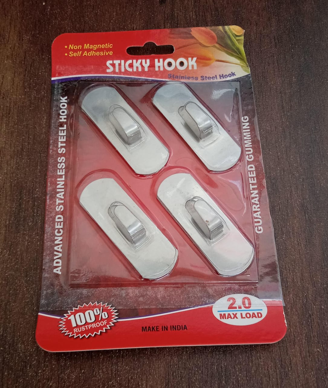 Self- Adhesive Hooks, Heavy Duty Wall Hooks Hangers Stainless Steel Waterproof Sticky Hooks for Hanging Robe Coat Towel Kitchen Bathroom and. - Springkart