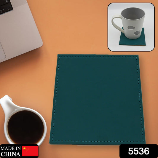Square Tea Coaster - Dining Table Decor Accessories - Coaster for Dining Table for Hot Pots Coasters for Cups Durable and Long-Lasting, Leather Coffee Table for Home or Office Use (1 pc) - Springkart