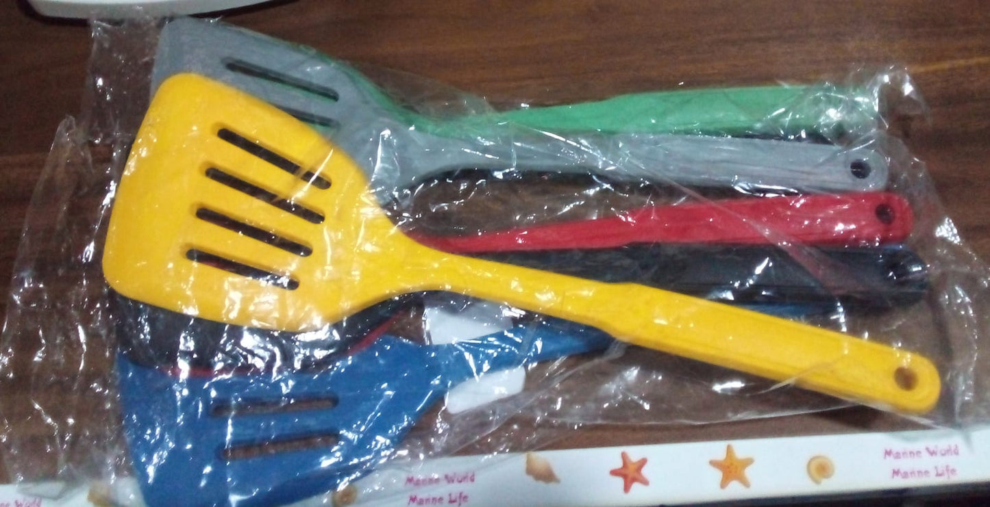 Multipurpose Silicone Spoon, Silicone Basting Spoon Non-Stick Kitchen Utensils Household Gadgets Heat-Resistant Non Stick Spoons Kitchen Cookware Items For Cooking and Baking (6 Pcs Set) - Springkart