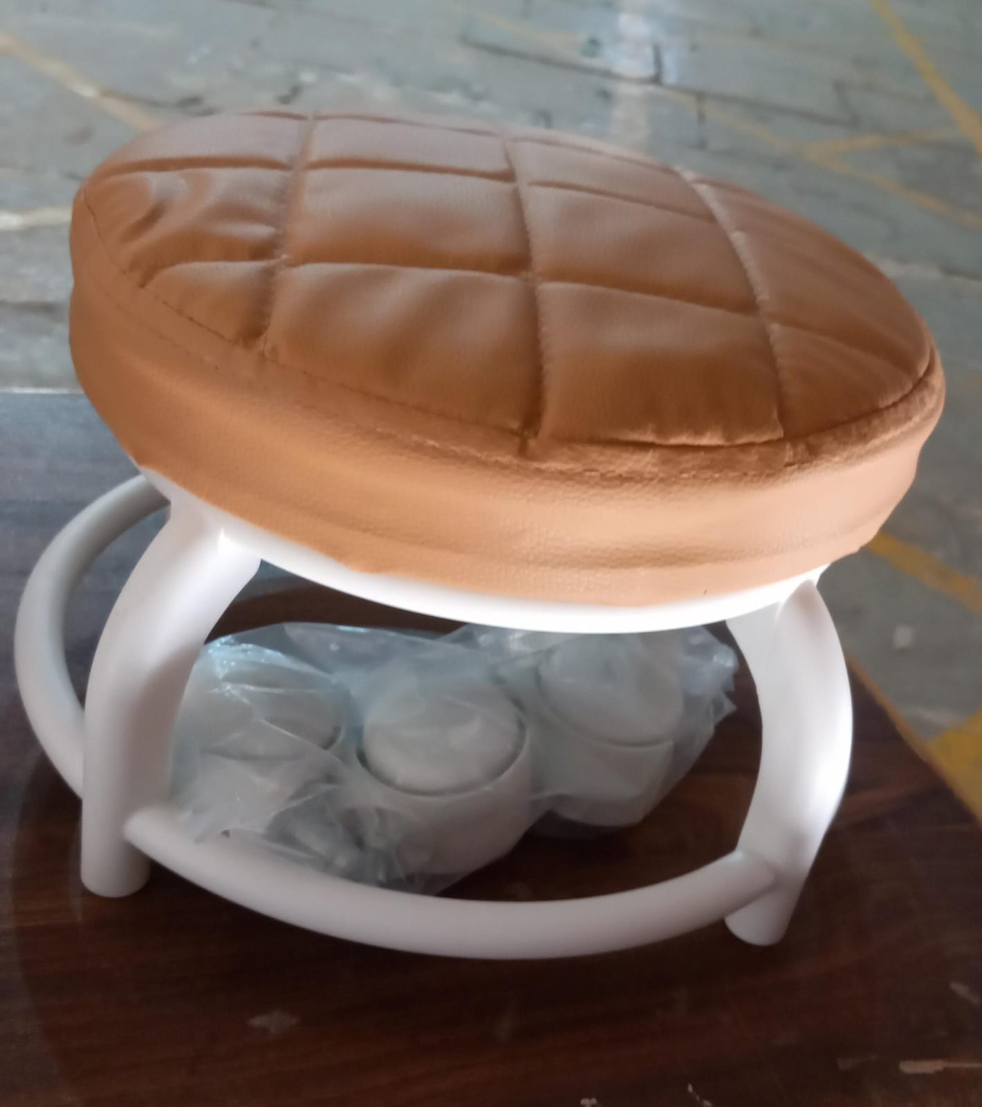 Roller Seat Stool Low Height Rolling Stool Multifunctional Small Household Movable Mini Stool Pulley Wheel Stool for Garage Home Library (1 Pc) - Springkart