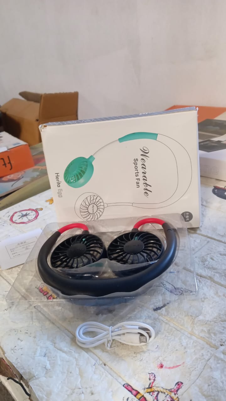 Hand Free Personal Fan - Portable USB Battery Rechargeable Mini Fan - Headphone Design Wearable Neckband Fan Necklance Fan Cooler Fan for Home, Sport, Camping, Beach, Travel, Office - Springkart