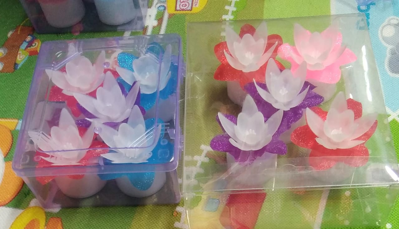 Decoration Candles/Led Diwali Decor Lotus Flower Candle (5 Pc) - Springkart