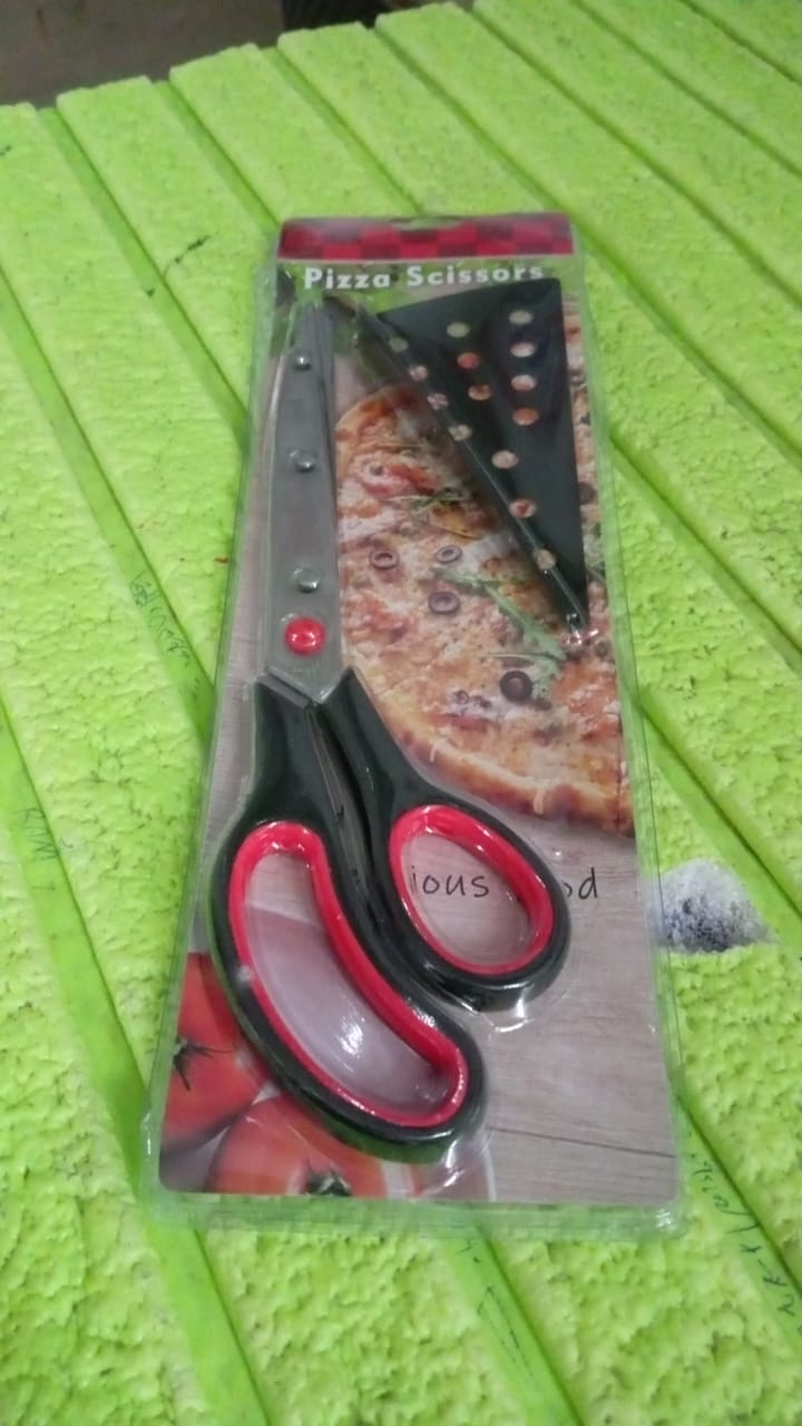 Stainless Steel Pizza Cutter Scissors Plastic Handle with Removable Spatula - Springkart