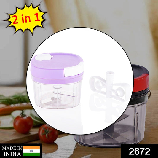 2in1 Handy Chopper And Slicer For Home & kitchen (600ML Capacity) - Springkart