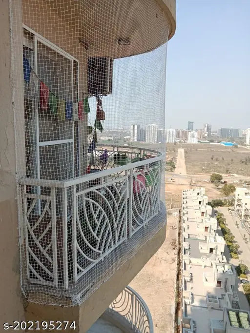 White Nylon Knotted Anti- White -Bird Net UV Stabilized Multi Filament with Tying Ropes Attached (10fx10f, 12Ply/Thread) - Springkart