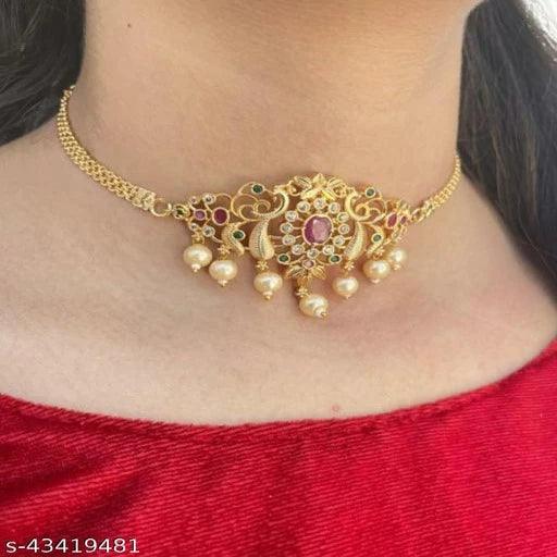 Women's Micro Gold Plated necklace & chain Payment:- Pre-paid - Springkart