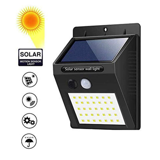 213 Solar Security Led Night Light For Home Outdoorgarden Wall (Black) (20-led Lights) - Springkart