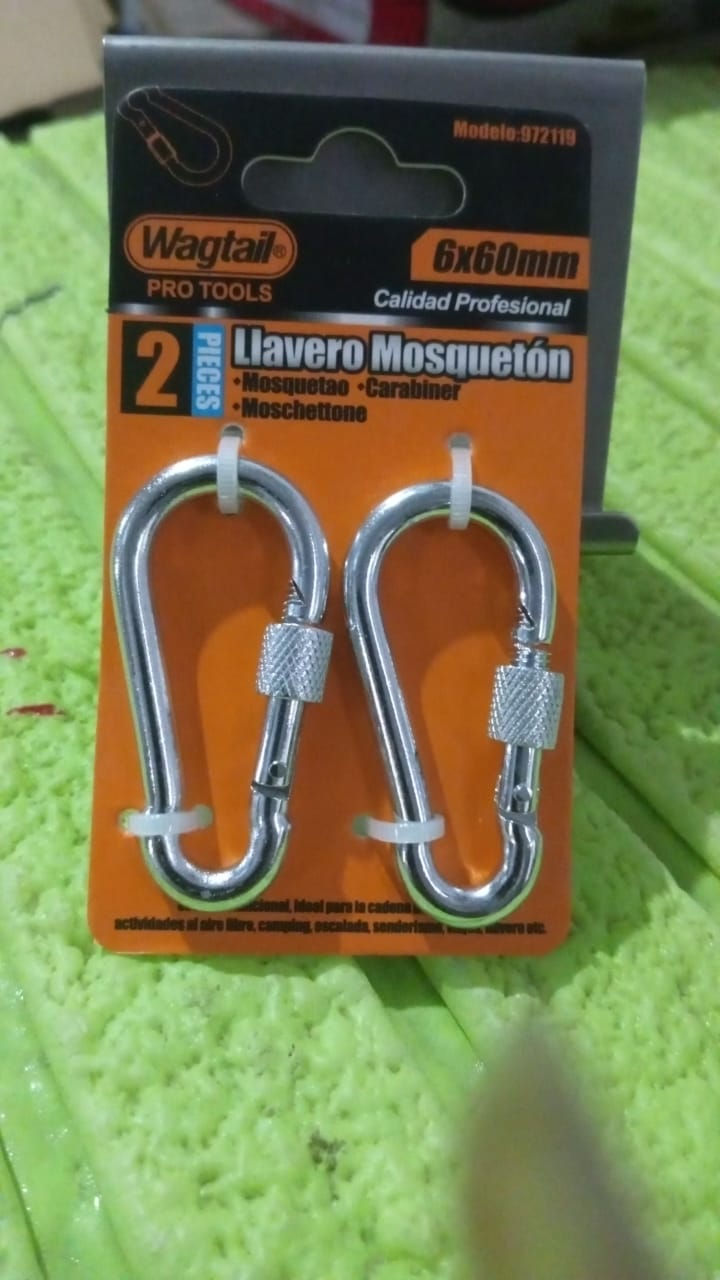 Snap Hook with Screw-Stainless Steel Snap Hook Clip Heavy Duty, Carabiner Clip (6×60 MM / 2 Pcs Set) - Springkart
