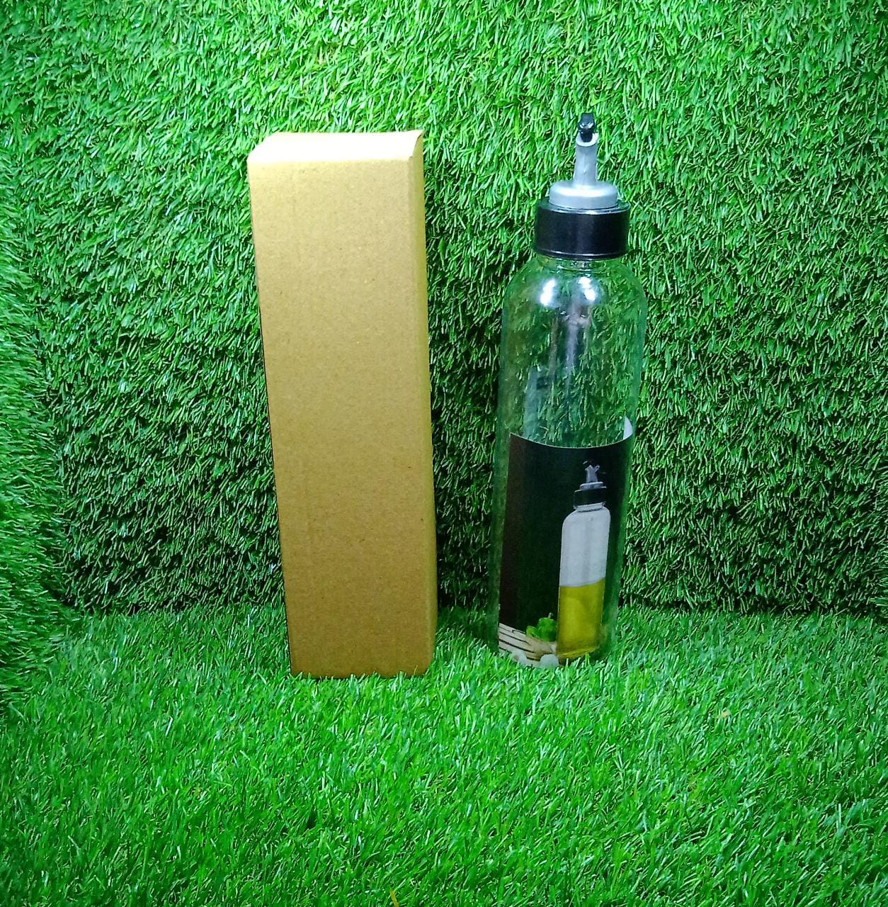 1ltr Plastic Oil Dispenser With Lid - Clear, Drip Free Spout, Controlled Use. - Springkart