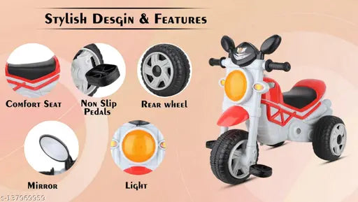 FLAMMABLE Bullet Tricycle for Kids,Play Kids Ride on for 12 to 60 Months Boys/Girls