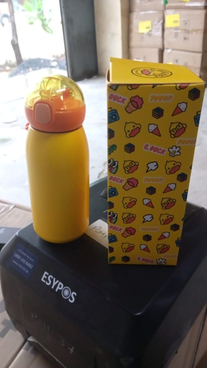 Duck Stainless Steel Water Bottle (1 Pc / Mix Design) - Springkart