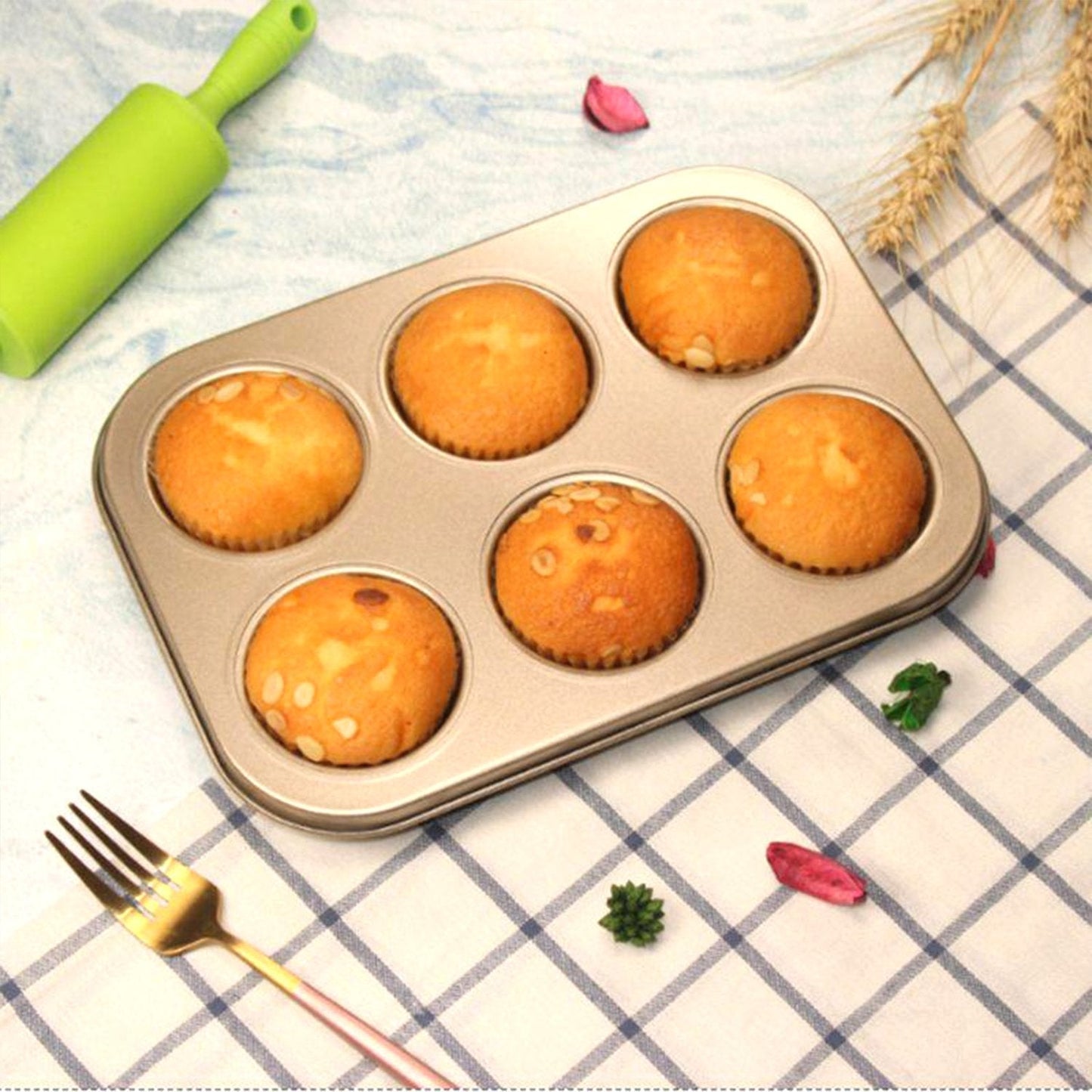 Round Shape Carbon steel Muffin Cupcake Mould Case Bakeware - Springkart