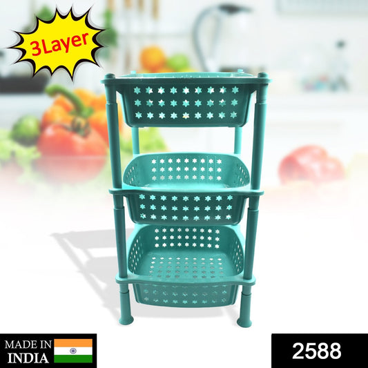3 layer round Kitchen Trolley Basket ( MOQ :- 6 Pc) - Springkart