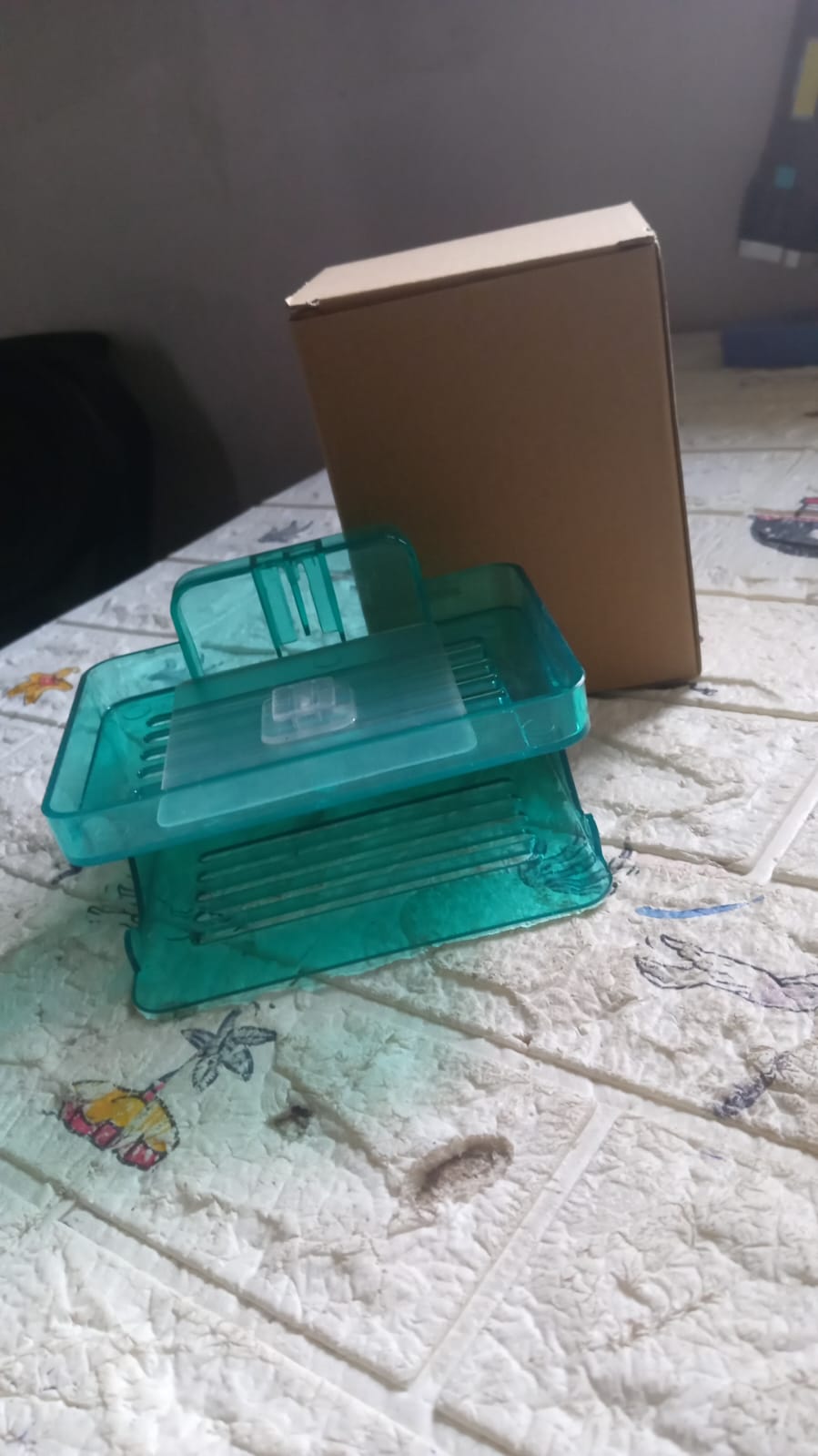 Wall Mounted 2 Layer Soap Holder with Hook Self Adhesive Double Layer Plastic Soap Dish with Hook for Bathroom Kitchen Sink and Wash Basin (2 Layer 1 Pc) - Springkart