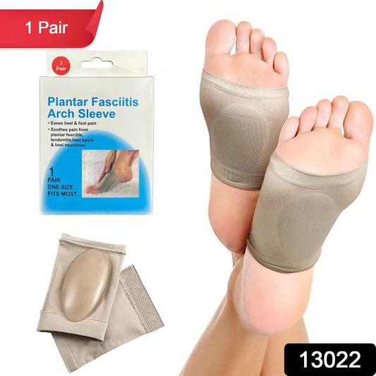 Foot Arch Support for Men & Women | Medial Arch Support for Flat Feet Correction Sleeve with Cushion | Plantar Fasciitis Leg Foot Pain Relief Product | Foot Care for Orthopedic Shoes Slippers, (1 Pair) - Springkart