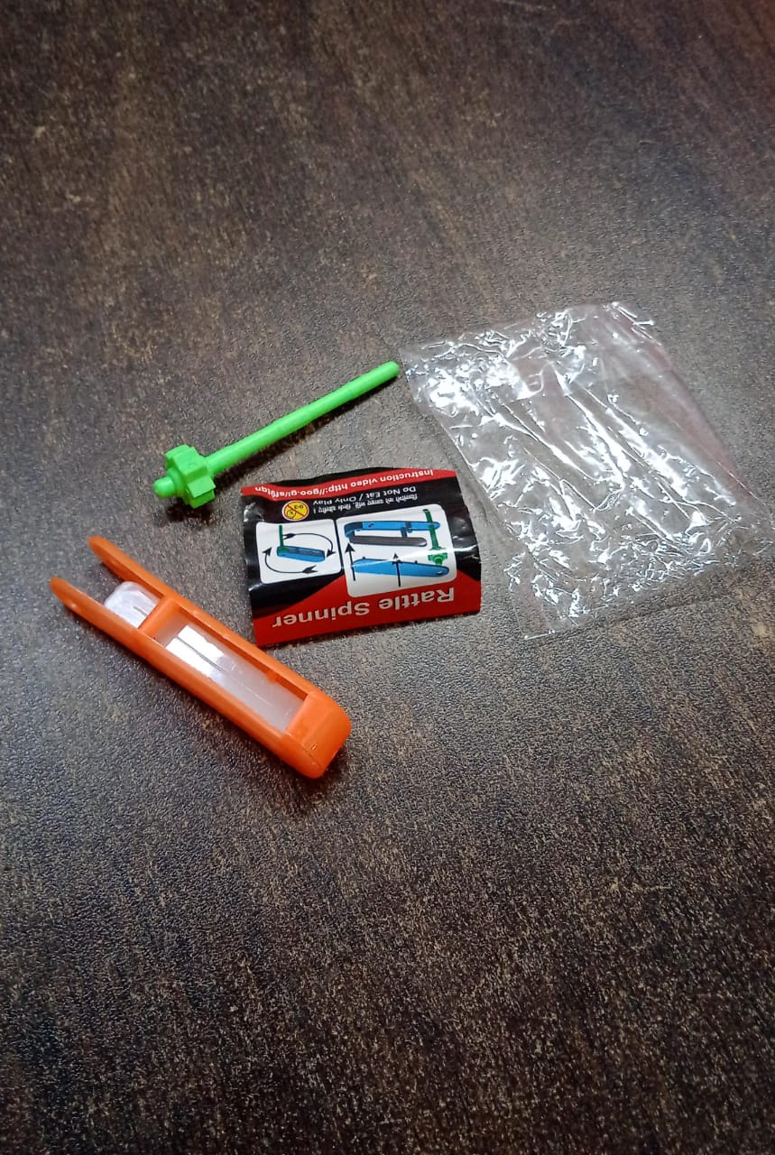 Small Colourful Non-Toxic Plastic Rattle Spinner Toys for Babies, Kids (1 Pc / Mix Color & Design) - Springkart