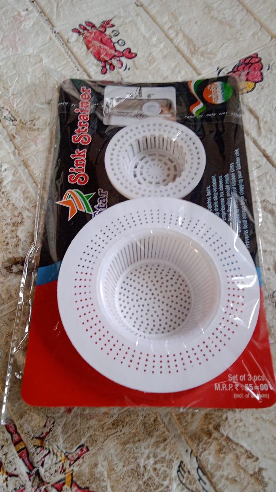 Plastic Sink Strainer for Kitchen| Basin Strainer | Waste Filter Jali | Basin Strainer | Sink Jali | Waste Filter Cup | Sink mesh Filter | Plastic Drain Strainer (3 Pcs Set) - Springkart
