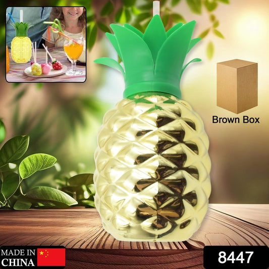 Plastic Pineapple Cups with Straw (1 Pc) - Party Favors, Hawaiian, Beach - Springkart