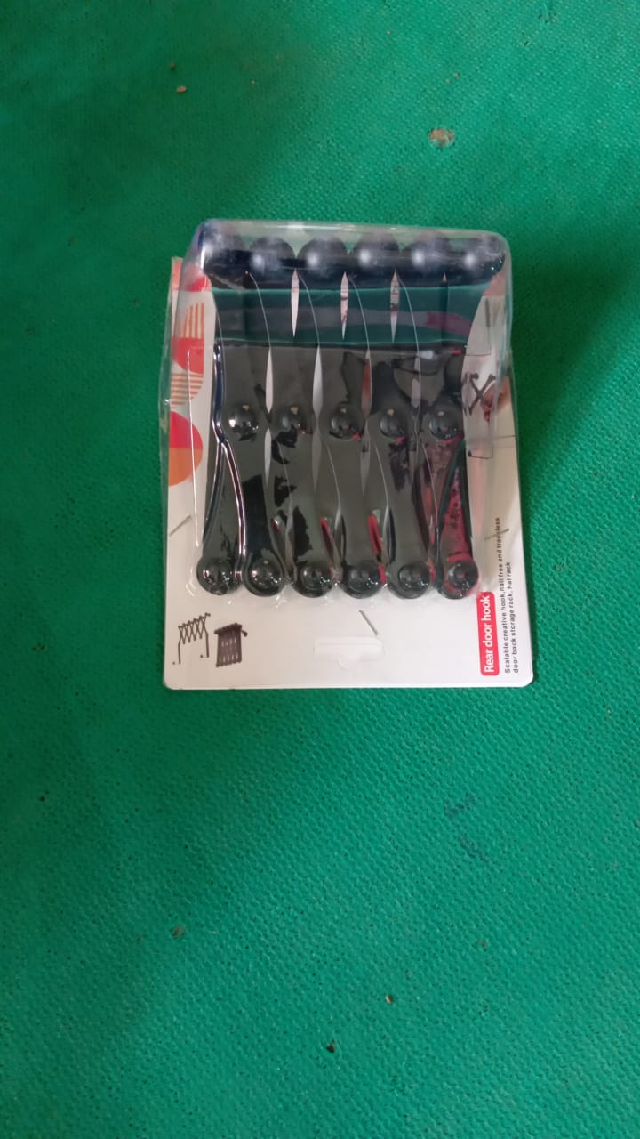 6 Hook Door Hanger, Steel Coat Rack (1 Pc) - Springkart