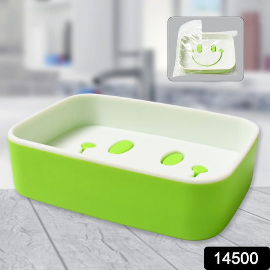 Portable Travel Home Box Cute Cartoons Smile Face Container Draining Holder Soap Dish - Springkart