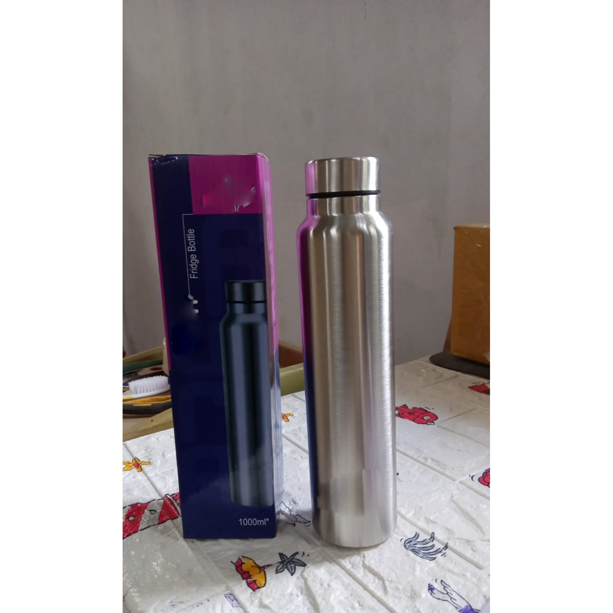 Stainless Steel Water Bottle, Fridge Water Bottle office / Gym / School 1000Ml - Springkart