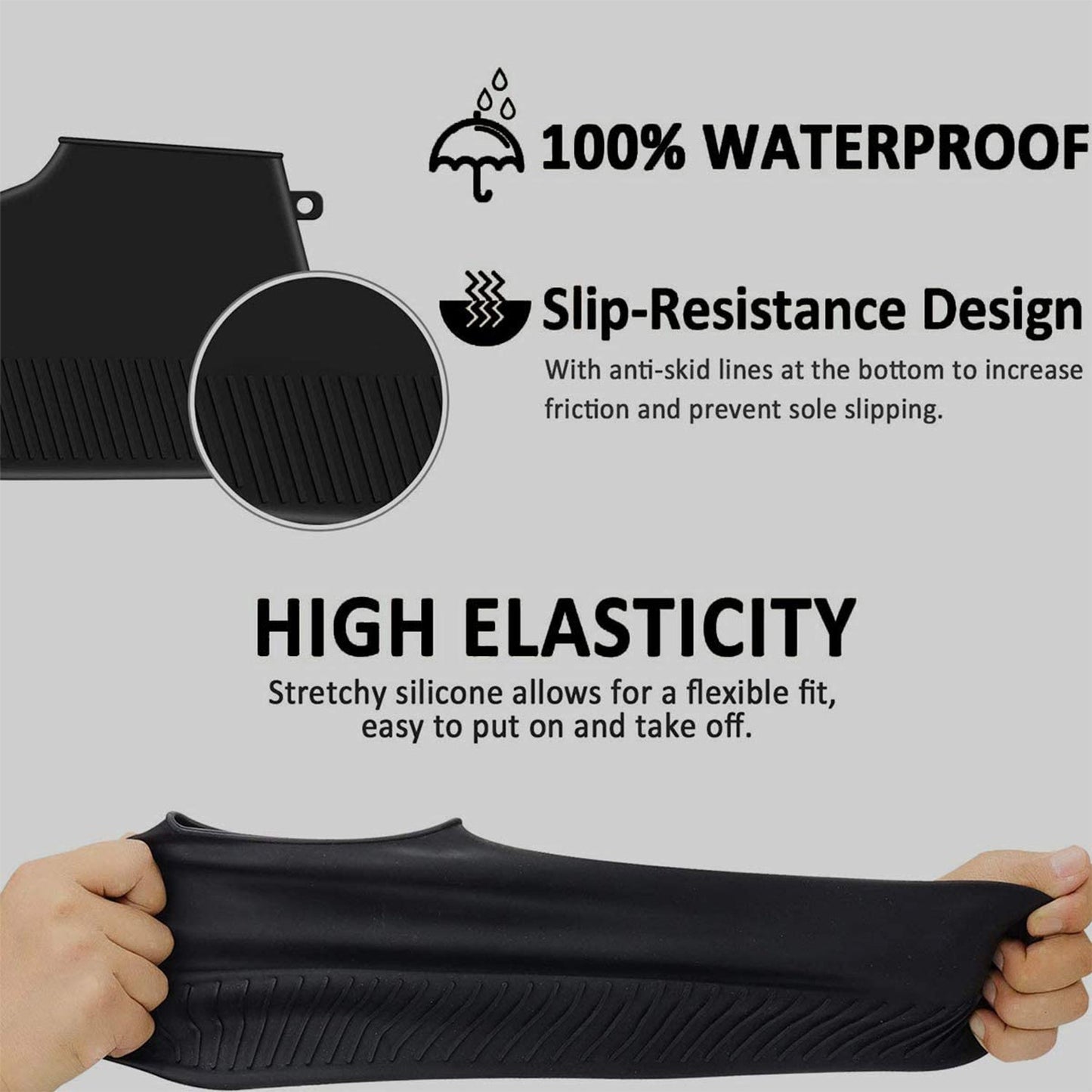 Non-Slip Waterproof Silicone Shoe Cover, Large - Springkart