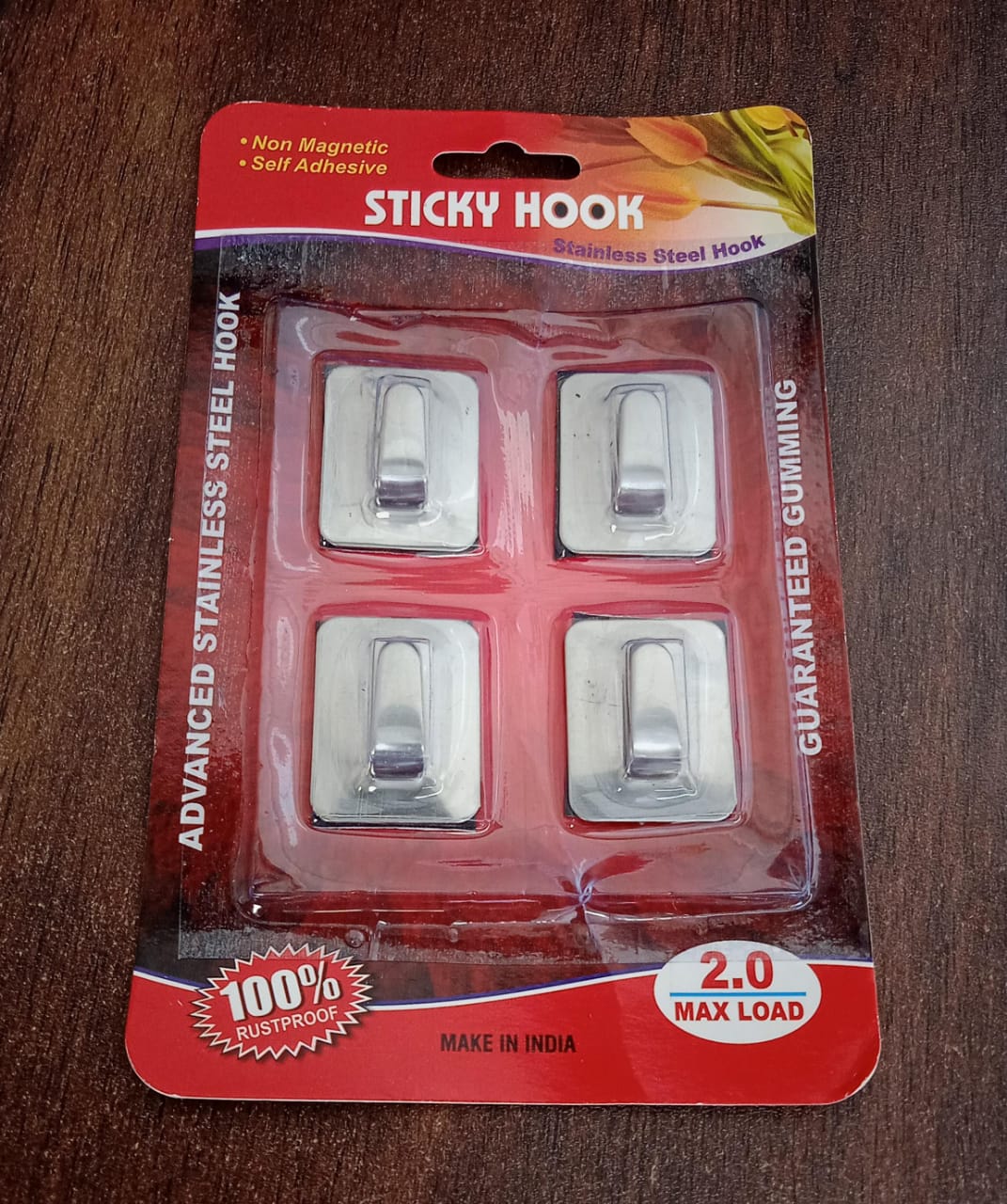 Self- Adhesive Hooks, Heavy Duty Wall Hooks Hangers Stainless Steel Waterproof Sticky Hooks for Hanging Robe Coat Towel Kitchen Bathroom and. - Springkart