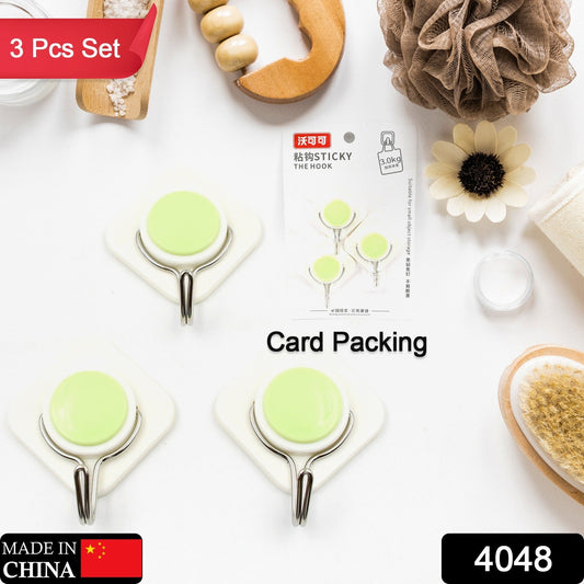 Multipurpose Strong Hook Self-Adhesive hooks for wall Heavy Plastic Hook, Sticky Hook Household For Home, Decorative Hooks, Bathroom & All Type Wall Use Hook, Suitable for Bathroom, Kitchen, Office (3 Pc Set) - Springkart