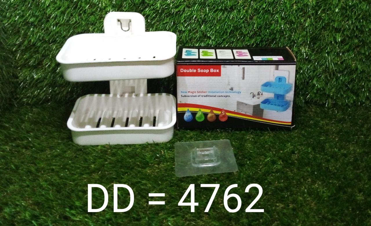 Plastic Double Layer - Soap Stand, Holder, Wall Soap Box Sturdy Vacuum Dispenser Tray - Springkart