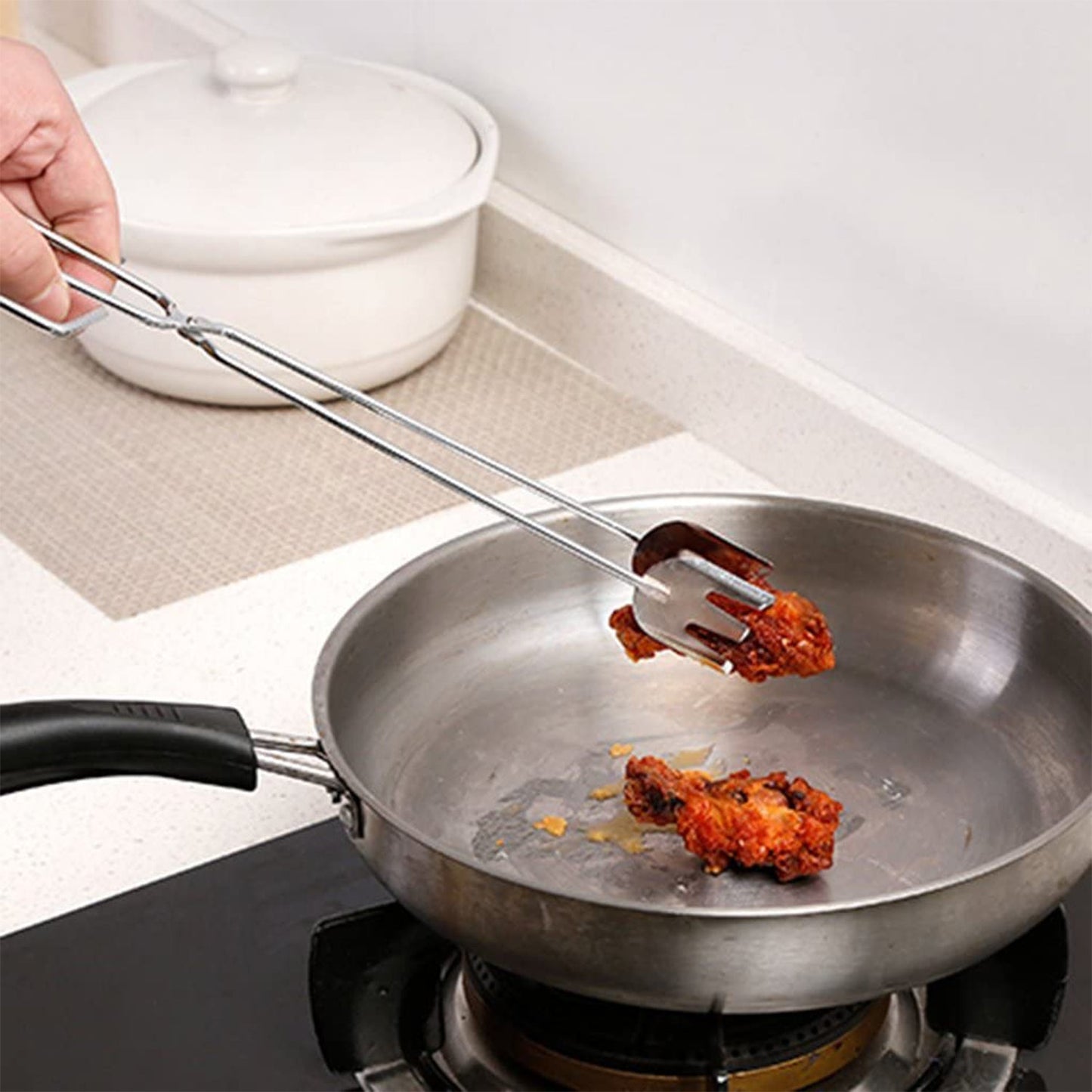 31cm MULTI FUNCTIONAL METAL BBQ CLIP TONGS CLAMP FOR GARBAGE CHARCOAL SERVING TOOLS - Springkart
