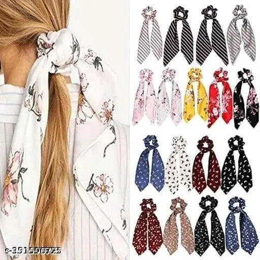 Women Multi Color Fabric Knot Hair Band (Pack-12) - Springkart