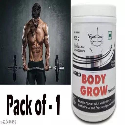 BODY GROW PROTEIN POWDER Banana Flavour (500g) Pack of - 1 - Springkart