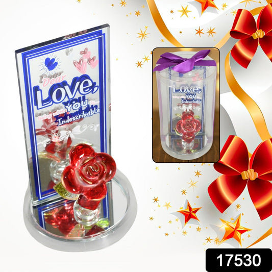 Lovely Rose Gift Showpiece, Love showpiece Valentine's Day Gift, Cute Anniversary, Wedding, Birthday, Boyfriend, Husband Romantic Unique Gift Set, Home Decoration Gift Set (1 Pc) - Springkart