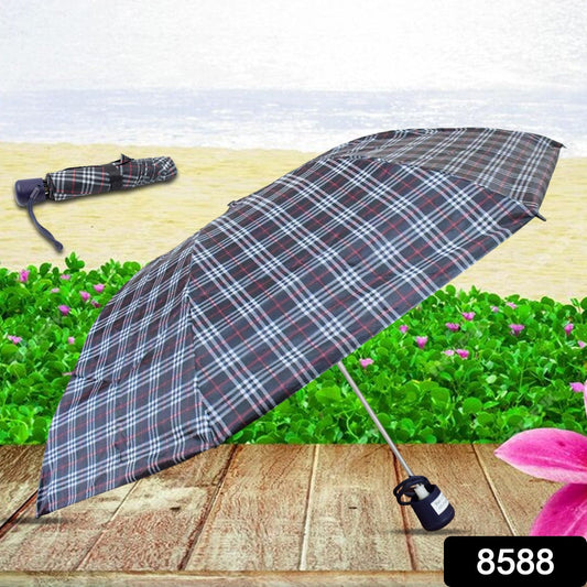 3-Fold Sun & Rain Protective Solid Foldable Umbrella, (1 Pc) - Springkart