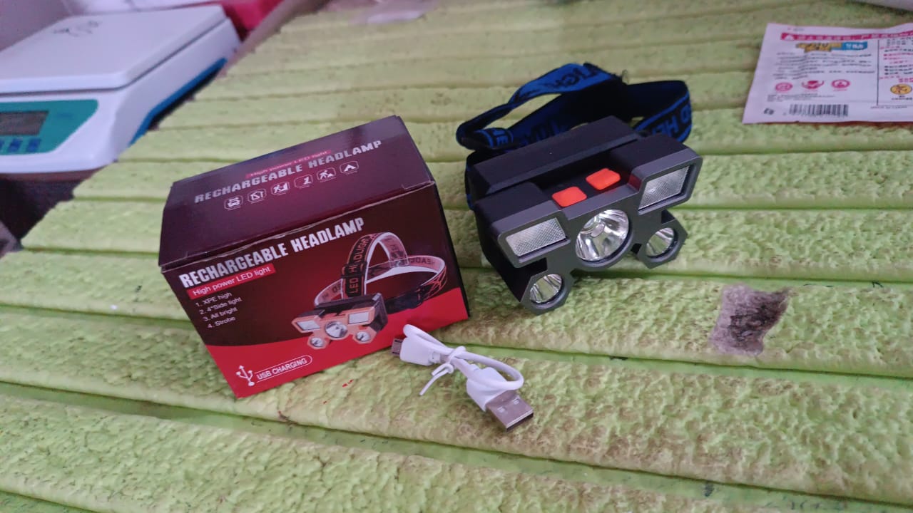5 LED Headlamp USB Rechargeable Head Light (1 Pc) - Springkart