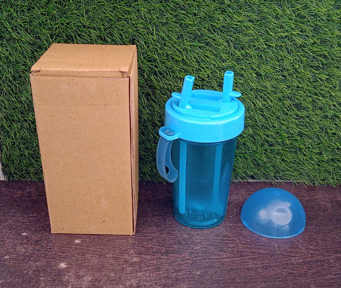 2 Drinks in 1 Cup Water Bottle, Stable Sturdy Dual Use Bottle 2 Straws for Shopping Travel for Outdoor Activities (1 Pc) - Springkart