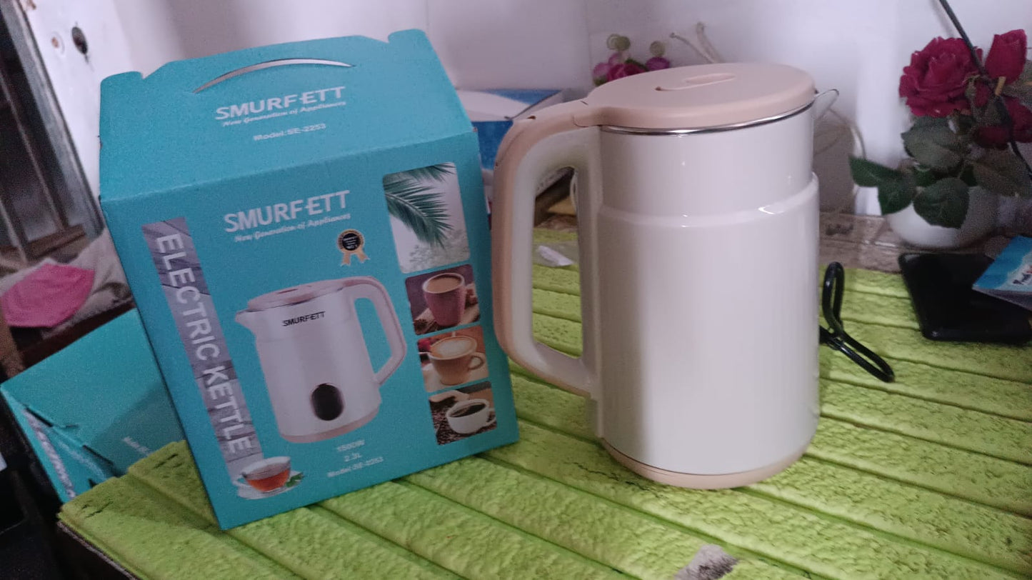 Double Wall Stainless Steel Electric Cordless Tea Kettle (1500W / 2.3 Ltr.) - Springkart