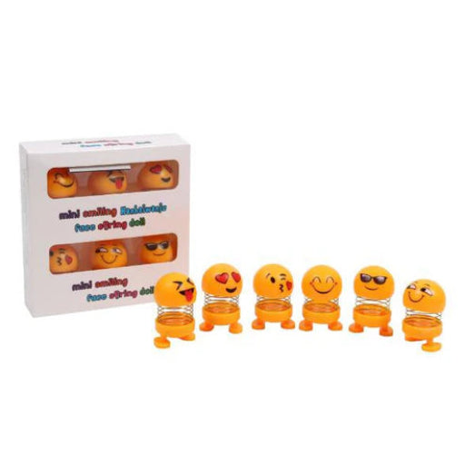 6pcs Mini Emoji Spring Doll Boutique Gift Box for car, home decor - Springkart