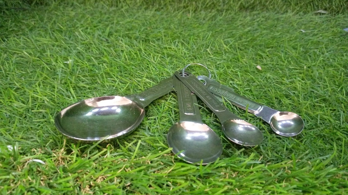 Stainless Steel Measuring Spoons Set - 4pcs, Anti-Rust for Kitchen & Baking - Springkart