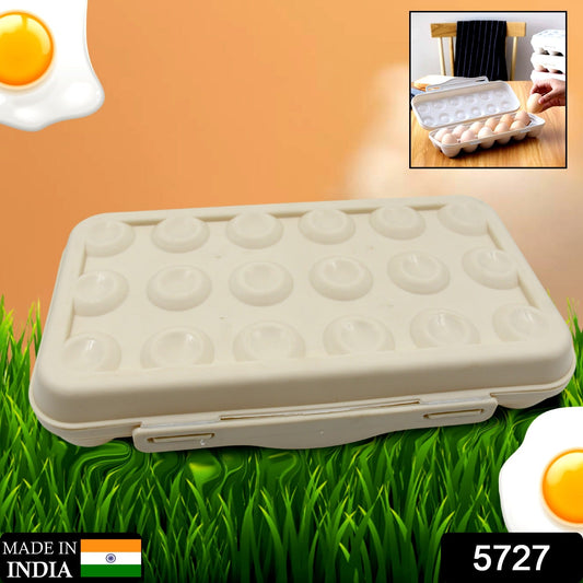 18 Grid Egg Holder Storage, Shock-Proof Egg Container with Buckle, Egg Carrier, Egg Tray, Egg Shelter, Effective Full Seal, Egg House use for Fridge, Camping, Kitchen - Springkart
