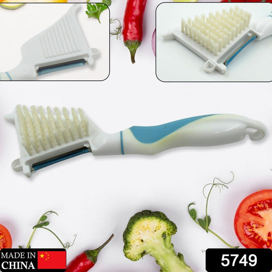 Multipurpose Peeler Brush, Vegetable Peeler with Brush, Multifunctional Fruits and Vegetable Cleaning Brush, Stainless Steel Potato Peelers, Home Kitchen Peeler with Long Handle (1 Pc ) - Springkart