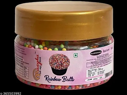Maayka Premium | Vanilla Whipping Cream(125 Gram) , Cocoa Powder(50 Gram) & Rainbow Balls (50 Gram)
