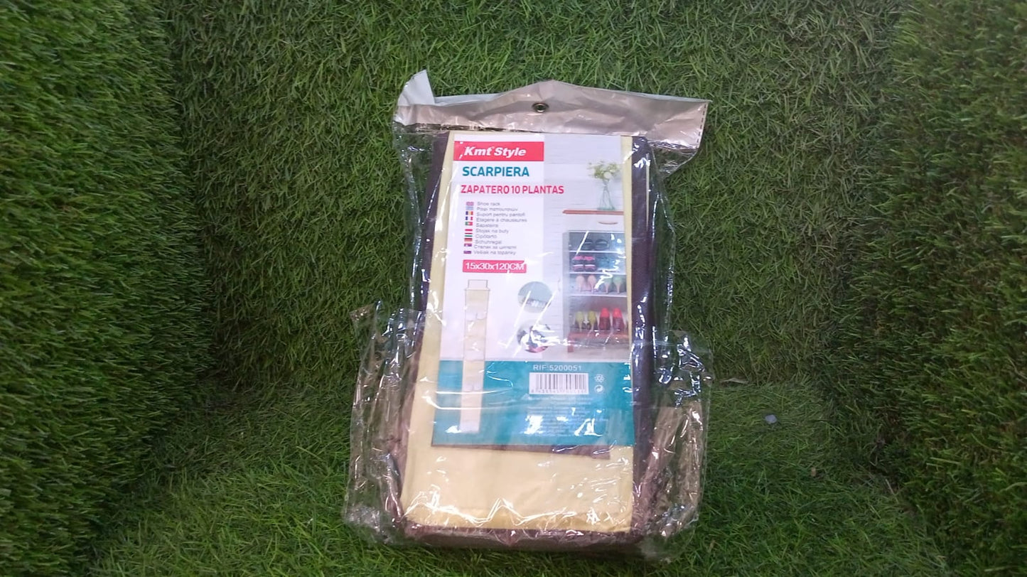 10 Tier Multipurpose Storage Rack, Foldable, Collapsible Fabric Wardrobe Organiser for Clothes - Springkart