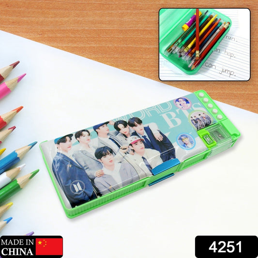 Multipurpose Compass Box (2 Compartments): Cartoon Pencil Case for Kids - Springkart