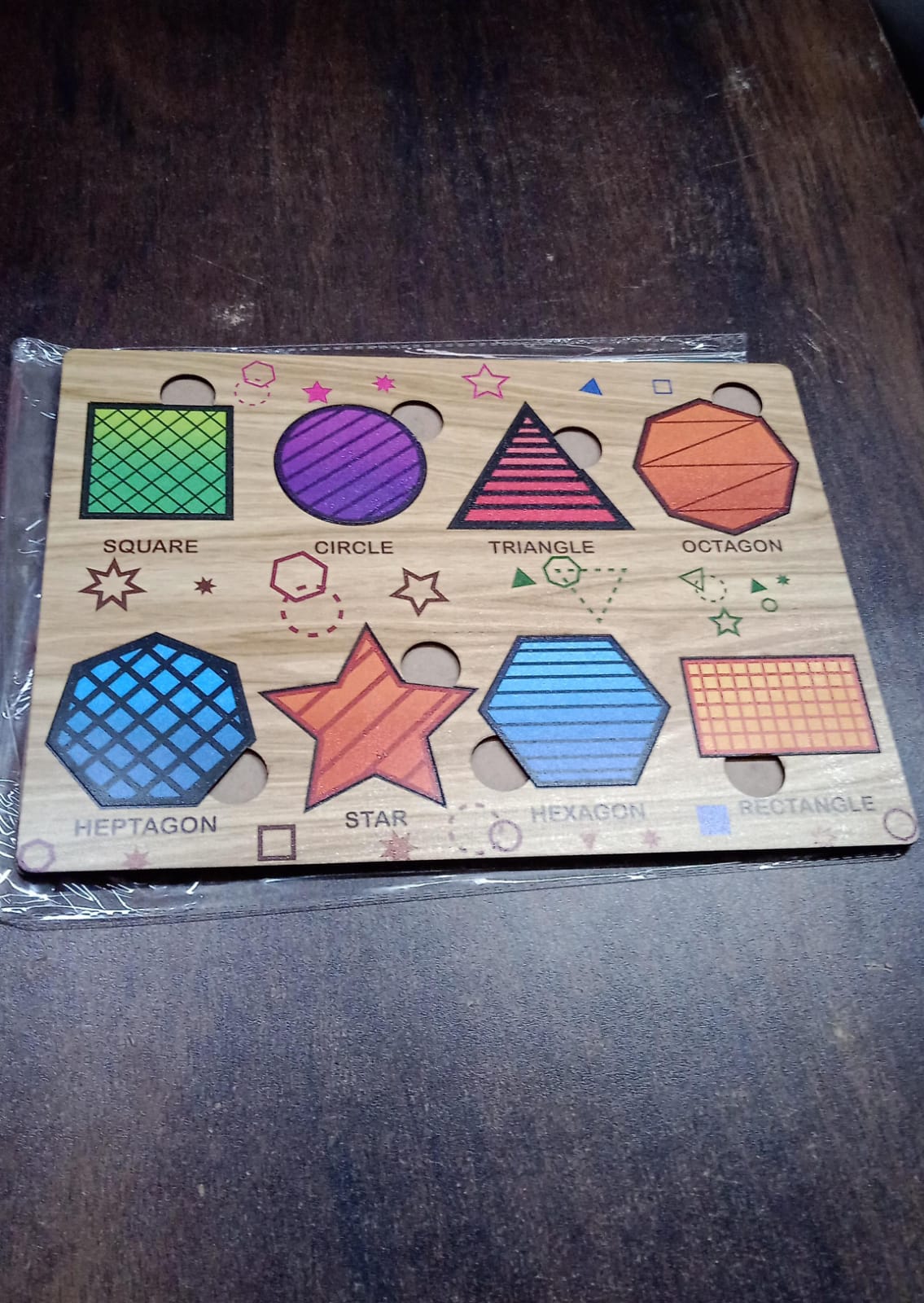Wooden Triangles Puzzle Learning Educational Board (1 Set / 28×20 Cm) - Springkart