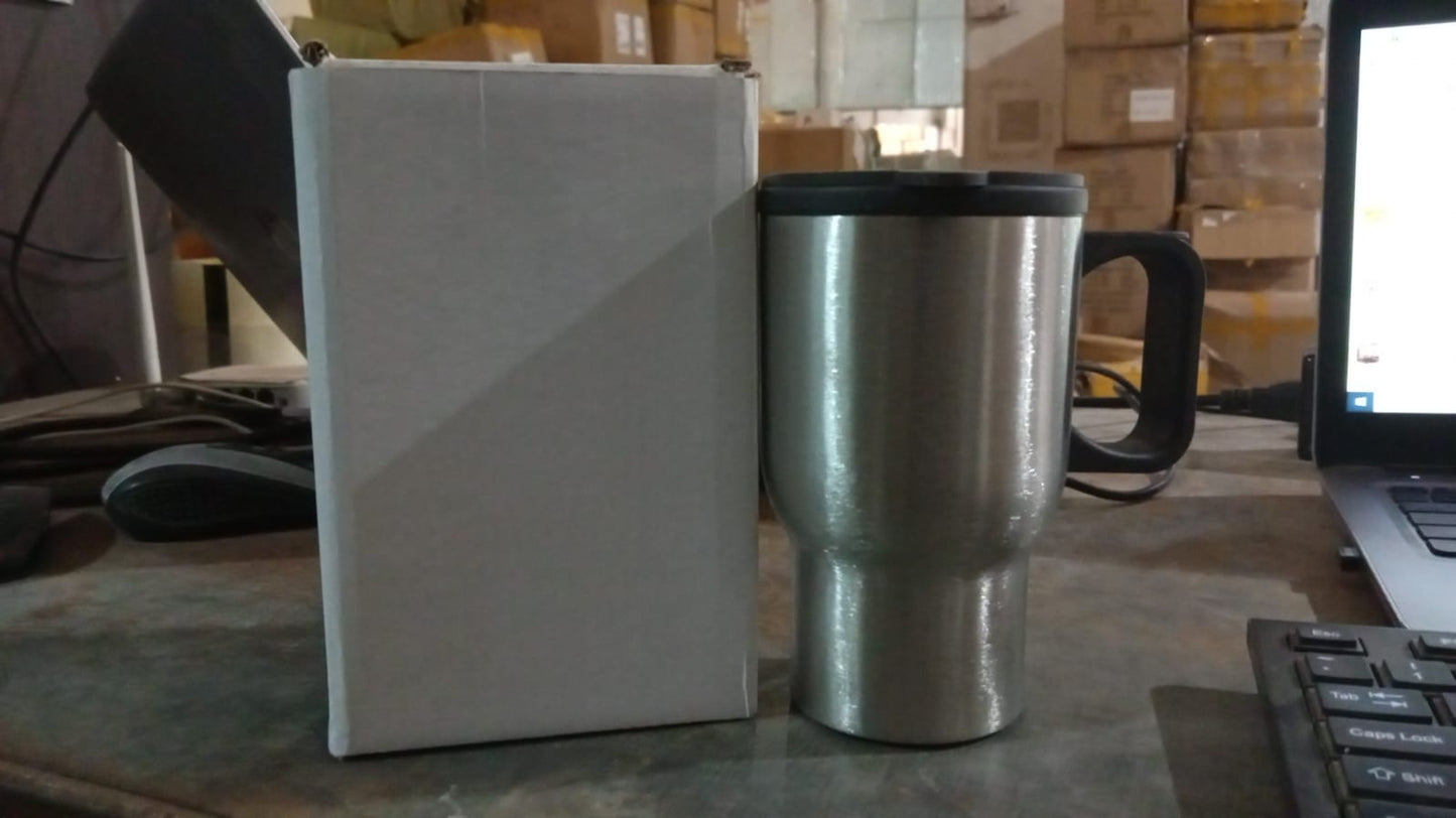 Stainless Steel Vacuum Glass Insulated Glass Coffee Cups (With Lid & Handle / 1 pc) - Springkart
