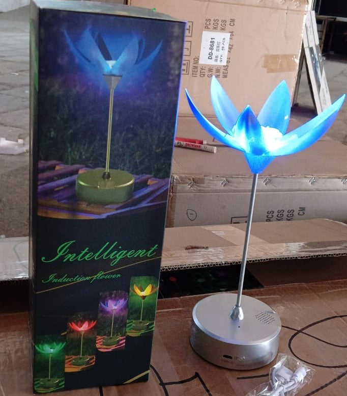 Lotus Flower Lamp with Music, Touch Open and Close, USB Rechargeable (1 Pc / Only One Color) - Springkart