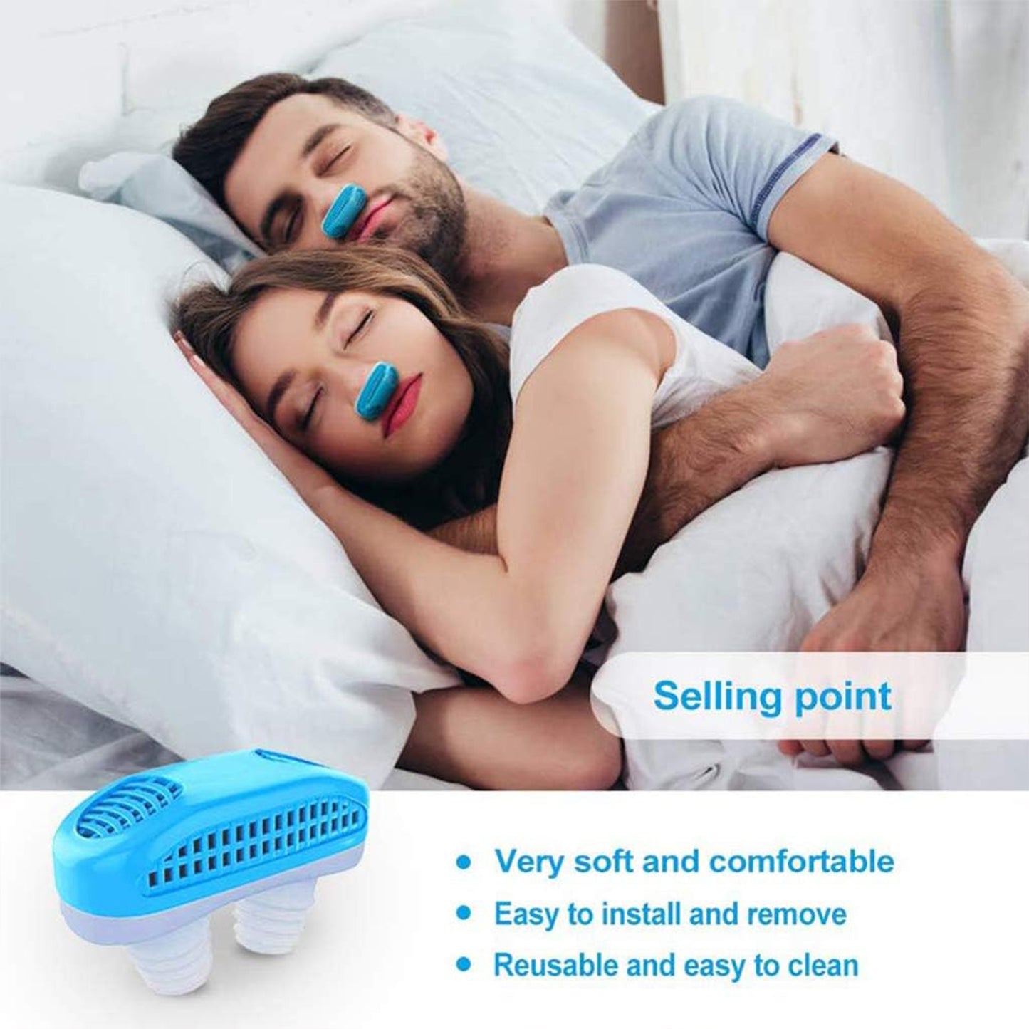 2 In 1 Anti Snoring And Air Purifier Nose Clip Anti Snoring Device (1 Pc With Plastic Case) - Springkart